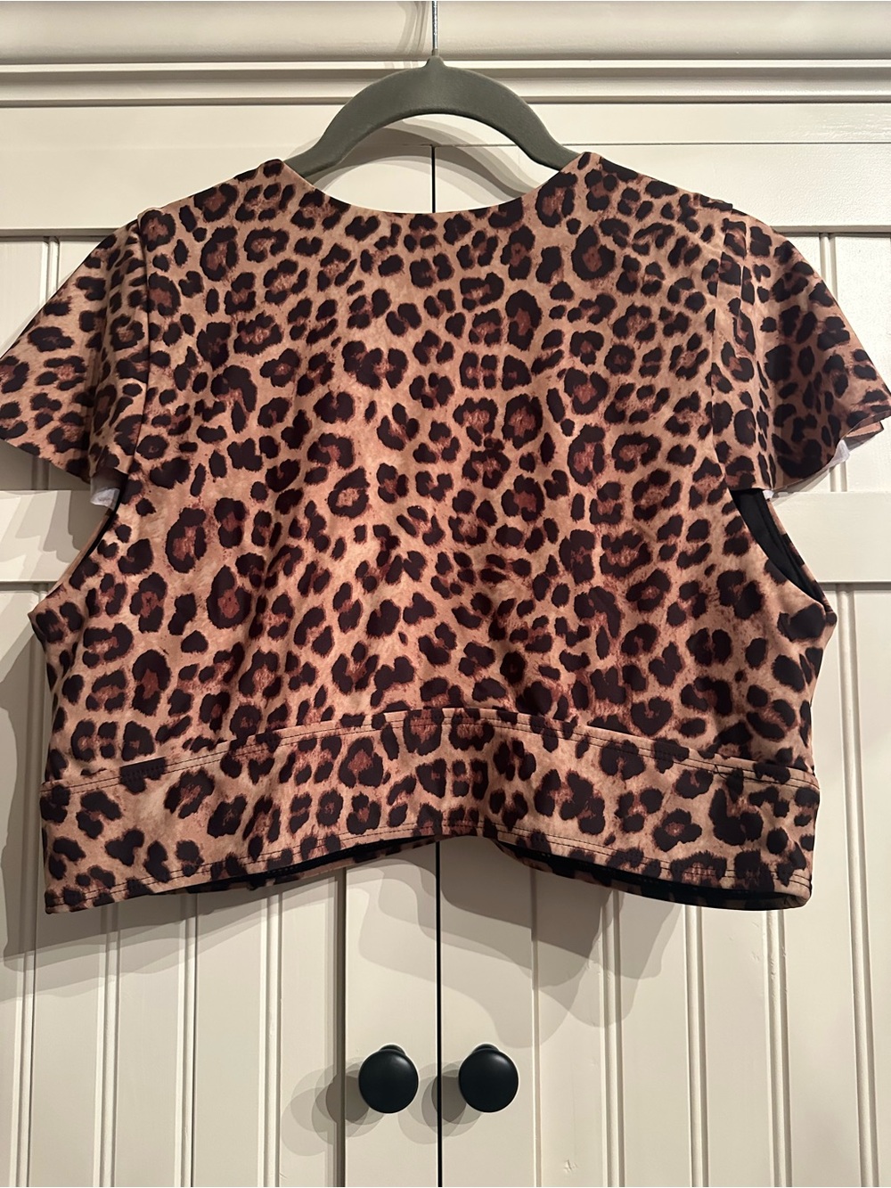 Torrid Leopard Print Tie-Front Crop Top Swim Size 0 L / 12 - Picture 5 of 7